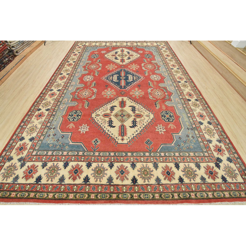 Kazak One-of-a-Kind 10' X 14'3" New Age Wool Area Rug in Red