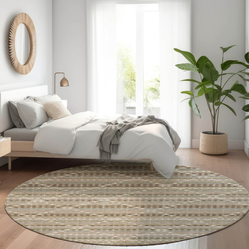 Tapis intérieur / extérieur brun Millicent , 8 pi x 8 pi