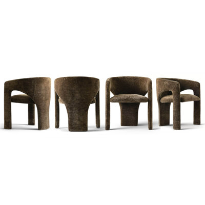  Ensemble de 4 chaises de baril rembourrées Modern