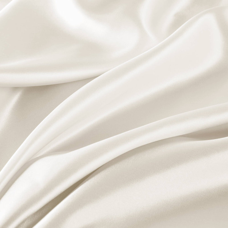 Luxurious Ivory Satin Twin Sheet Set with Pillowcases