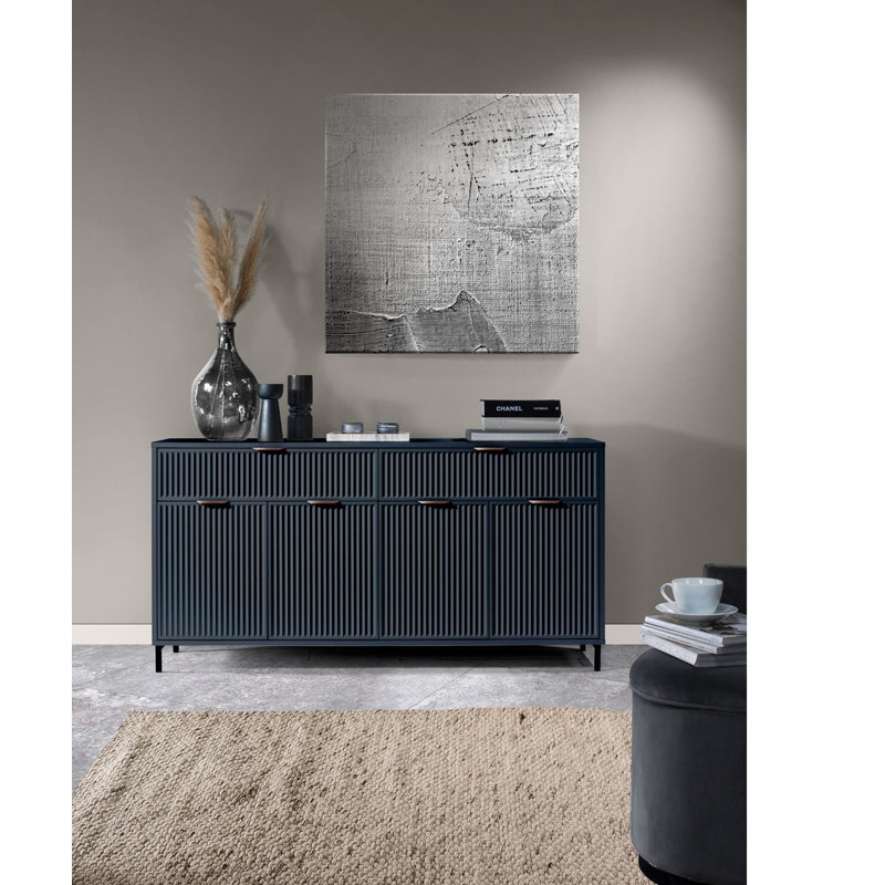 Monea 165cm W 2 - Drawer Chest of Drawers, Indigo