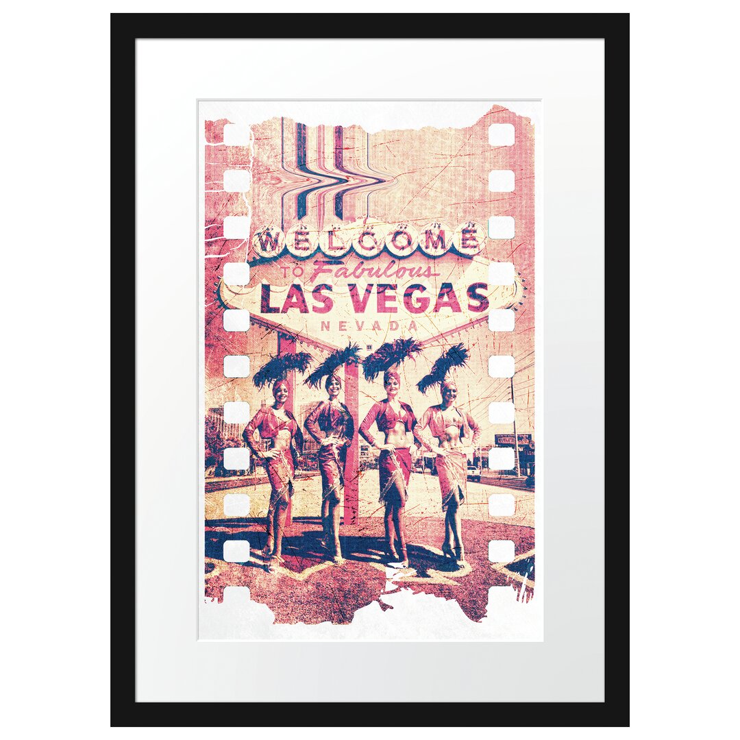 Gerahmtes Poster Fabulous Vegas White