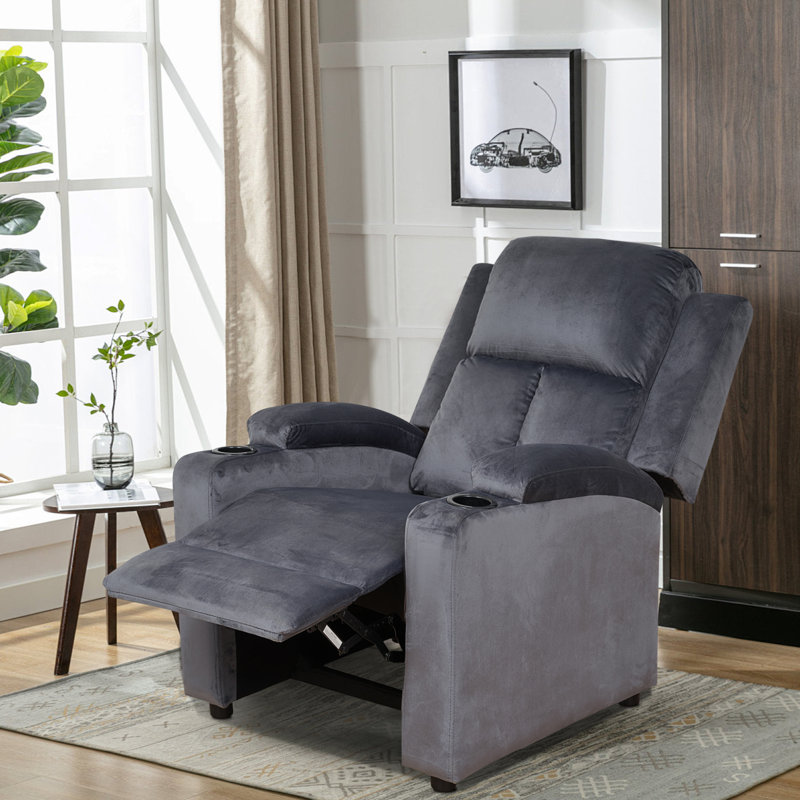 31.5'' Wide Recliner with  Cup Holder, Gray
