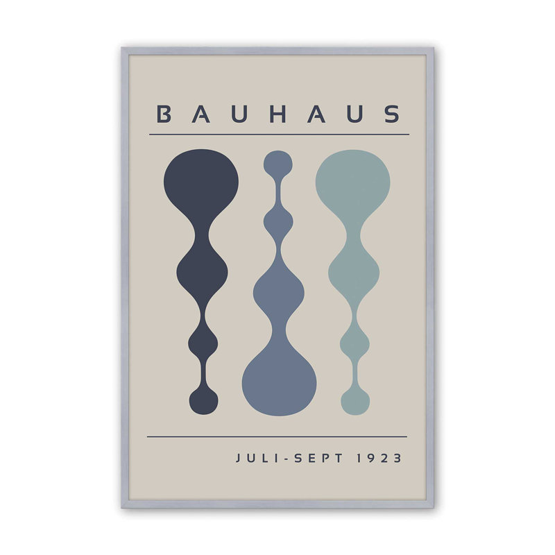 Affiche de minuit rétro Bauhaus, H 25,25 po x l 19,25 po x P 1,25 po, Reproduction encadrée sans passe-partout