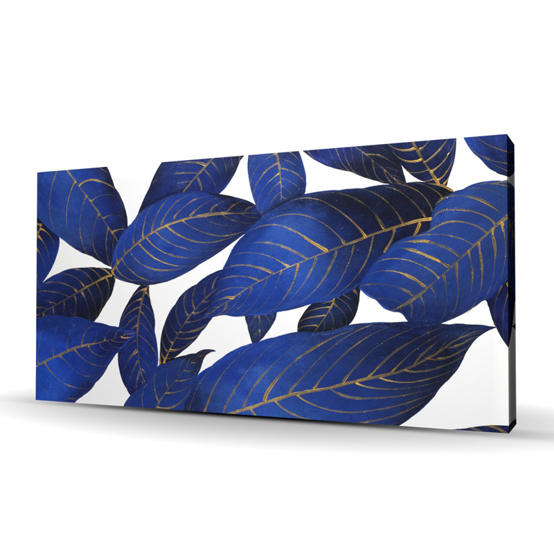 Abstract Modern Blue Leaves - Classic Canvas Home Decor
