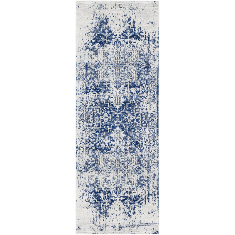 Selen Manitou Dark Blue/Gray Rug, Runner 78 x 220cm