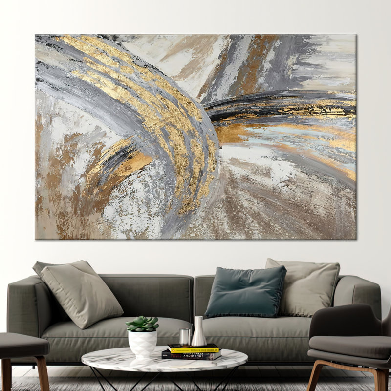 Abstract Wall Art - Contemporary Canvas Decor for Modern Homes, Framed Wrapped Canvas, 25 cm H x 35 cm W, Does Not Apply