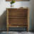 31.5" Vintage Carved Sideboard Cabinet with Adjustable Shelves and Solid Wood Legs, Walnut-727704418