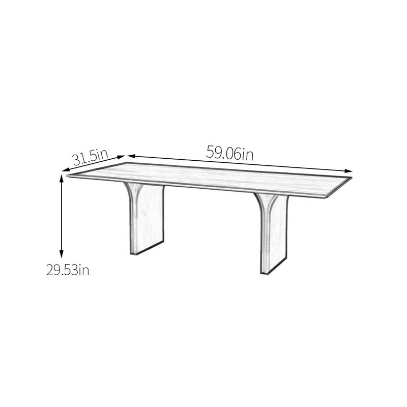 Walnut rectangular dining table, 29.53"H x 59.06"L x 31.5"W