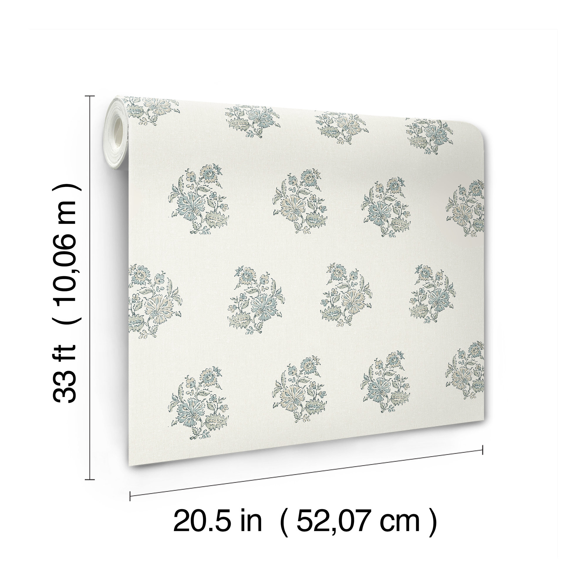 Overbrook Plum Bouquet Toss Wallpaper, Green