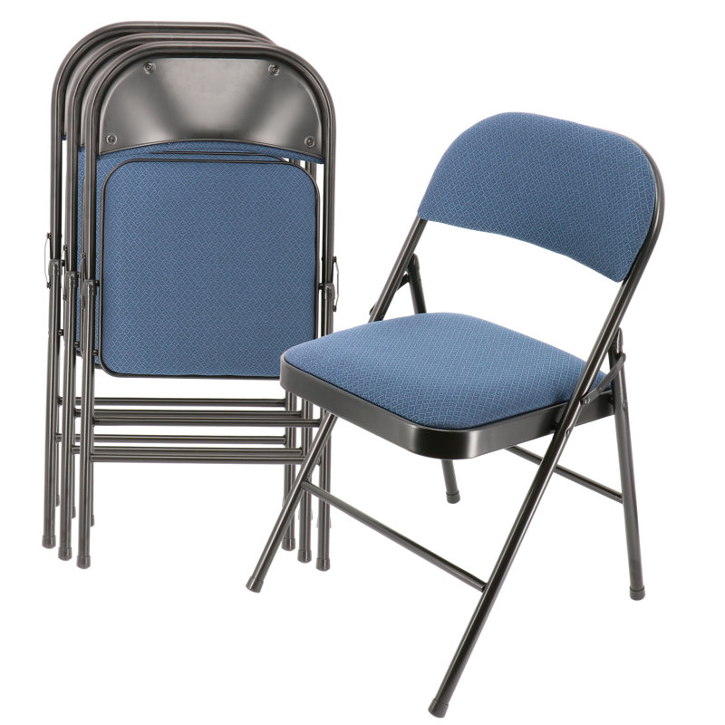 Ensemble de chaises pliantes rembourrées Lenola, Bleu foncé