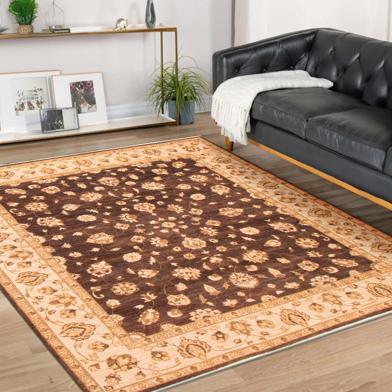 One of kind Hand-Knotted Chobi Finest Brown Rug 8'1" x 9'10"