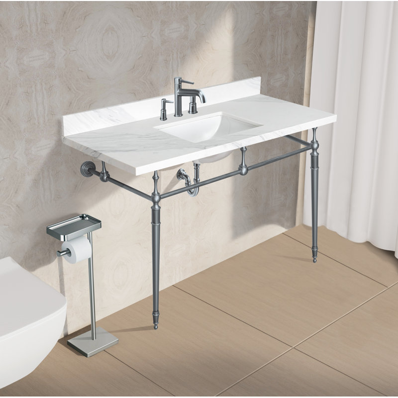 Dessus de meuble-lavabo en quartz 49 pouces Kingston Brass Kingston (percements de robinet de 8 po)