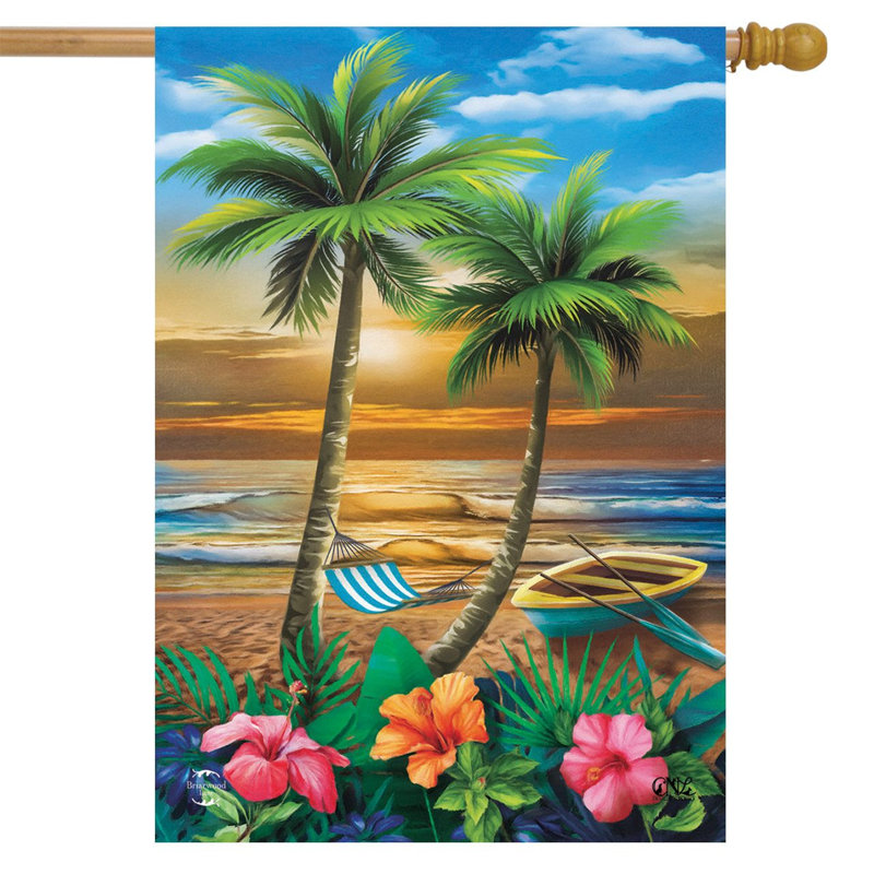 Sunset in Paradise House Flag