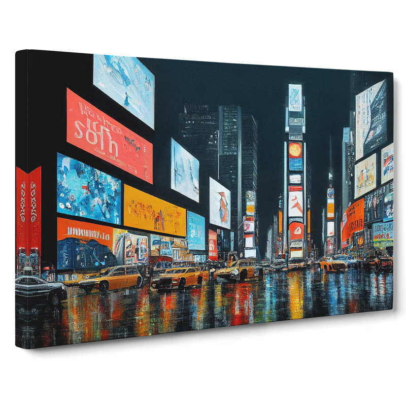 Times Square Vol.5 - Wrapped Canvas Painting, 35cm H x 50cm W x 3cm D