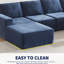 Canapé modulaire de luxe avec repose-pieds, tissu chenille, 110 x 72 x 30 po, sans assemblage, pour salon et chambre à coucher confortable 110 x 72 po, espace spacieux-1879306837