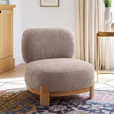 Chaise d'appoint rembourrée moderne avec structure en bois massif courbé Jubilee