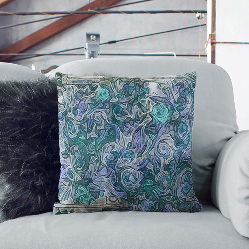 Floral Square Throw Cushion, 55cm H x 55cm W x 20cm D