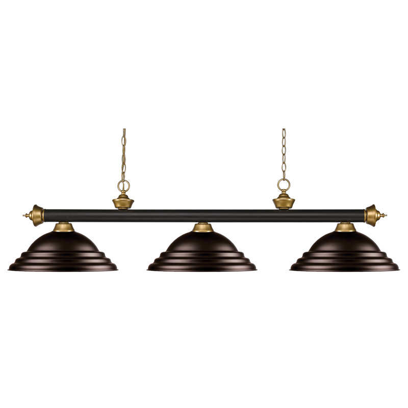 Luminaire suspendu linéaire à 3 lumières pour table de billard Chevelle