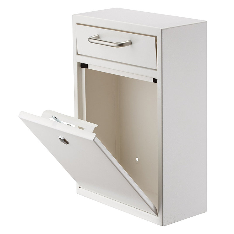 Key Locking Indoor Outdoor Wall Mounted Drop Box Mailbox
