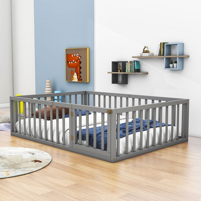 Structure de lit de jour Hendrelino, gris, Double
