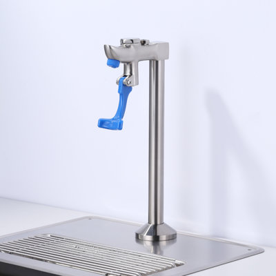 9.4 In. Commercial Deck Mounted Pot Filler Faucet, Glass Filling Station With Male Shank Pedestal In Brushed Nickel