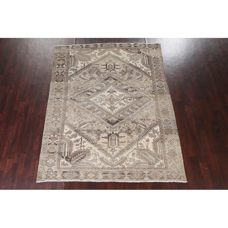 Tapis rétro géométrique vieilli 7 x 9
