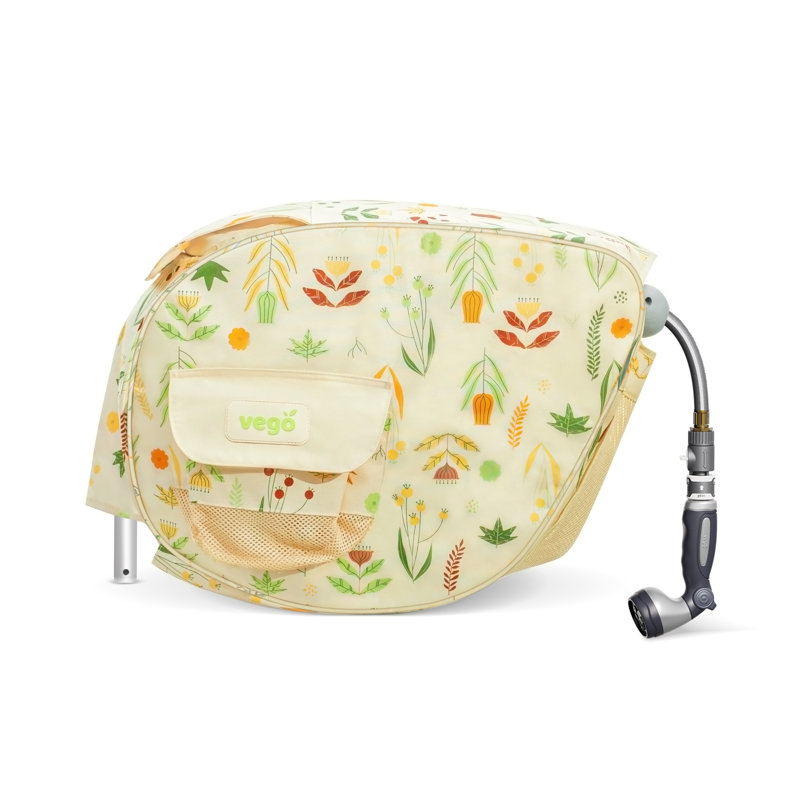 Enrouleur de tuyau d'arrosage rétractable en polyester, Light Yellow
