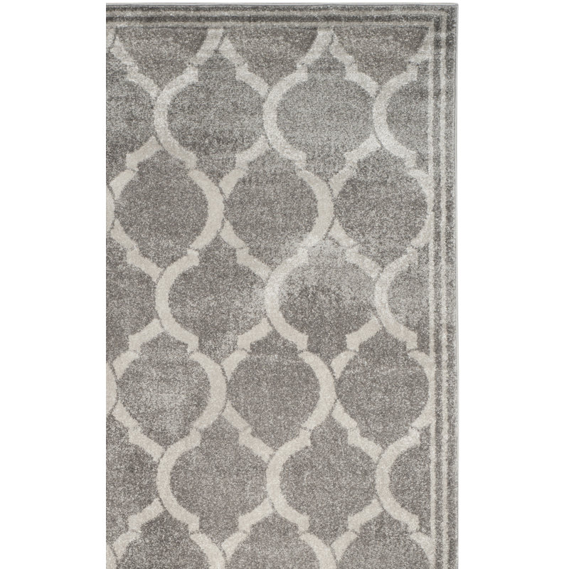 Ammundsen Geometric Gray/Light Gray Area Rug, Rectangle 5'3" x 8'