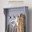 Arbre d'entrée 28 po 3-en-1 avec banc de rangement, portemanteau avec quatre crochets et rangement pour chaussures, gris