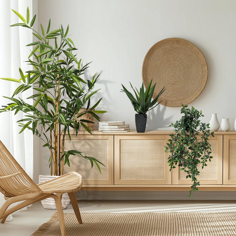 Ensemble multi-tailles de faux arbres en bambou (ensemble de 3)