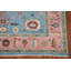 Tapis oriental bleu clair et rose Oushak 8 x 10