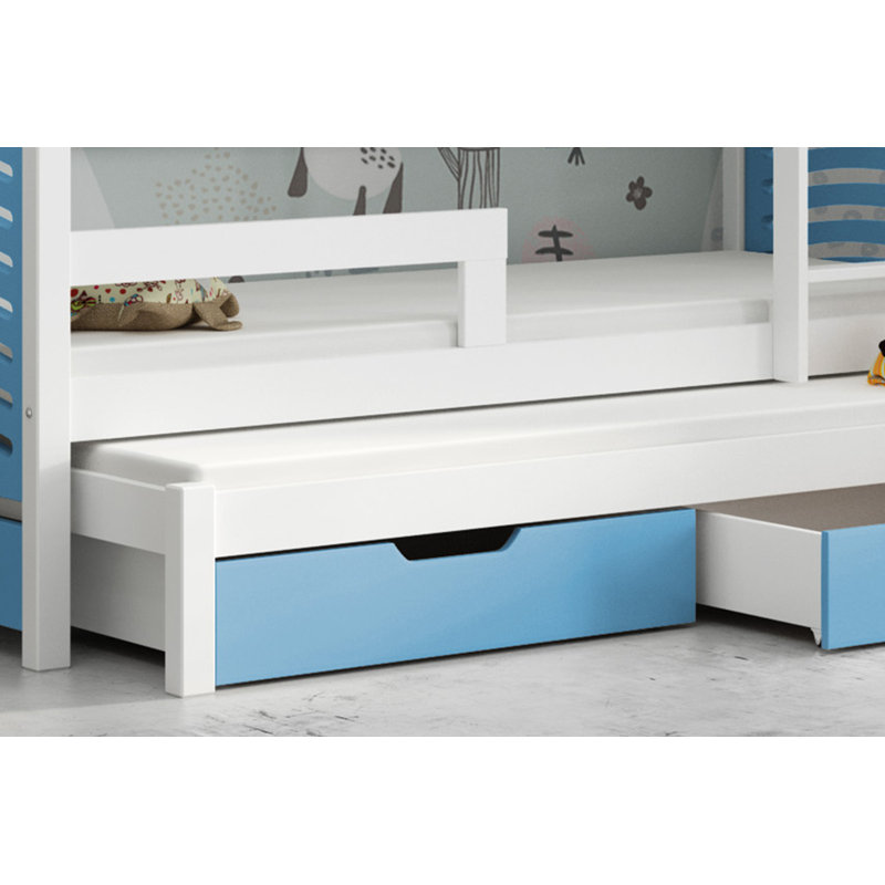 Kal-el European Toddler (80 X 180cm) Bunk Bed with Storage Included with Built-in Ladder Included with Trundle Included