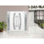 Porte d'entrée extérieure prémontée en métal, double porte 6500, émail blanc, verre dépoli, 2 impostes latérales, style moderne, peinte, ouverture à droite vers l'intérieur, 96 x 80-95265577-95265578-95265579