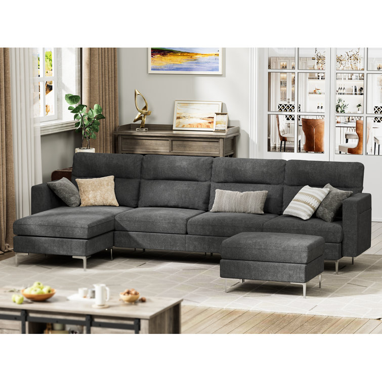 Wade Logan® Forbestown 7 - Piece Upholstered Sectional & Reviews