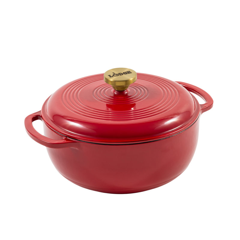 Cocotte en fonte émaillée 4,5 pte Lodge, 5.65" H x 11.1" W, Rouge