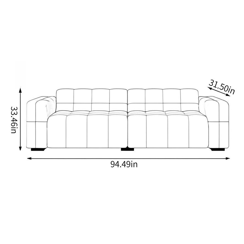 Italian Style Minimalist Sofa, White