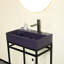 Lavabo de salle de bain en céramique mauve 24 po, style moderne, facile à nettoyer et à entretenir avec lavabo pour salle de bain à trou de robinet - matériau scandinave facile