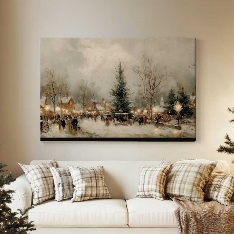 «Sleigh of Honeyed Blessing» - Toile tendue avec châssis de qualité supérieure, H 18 po x l 27 po