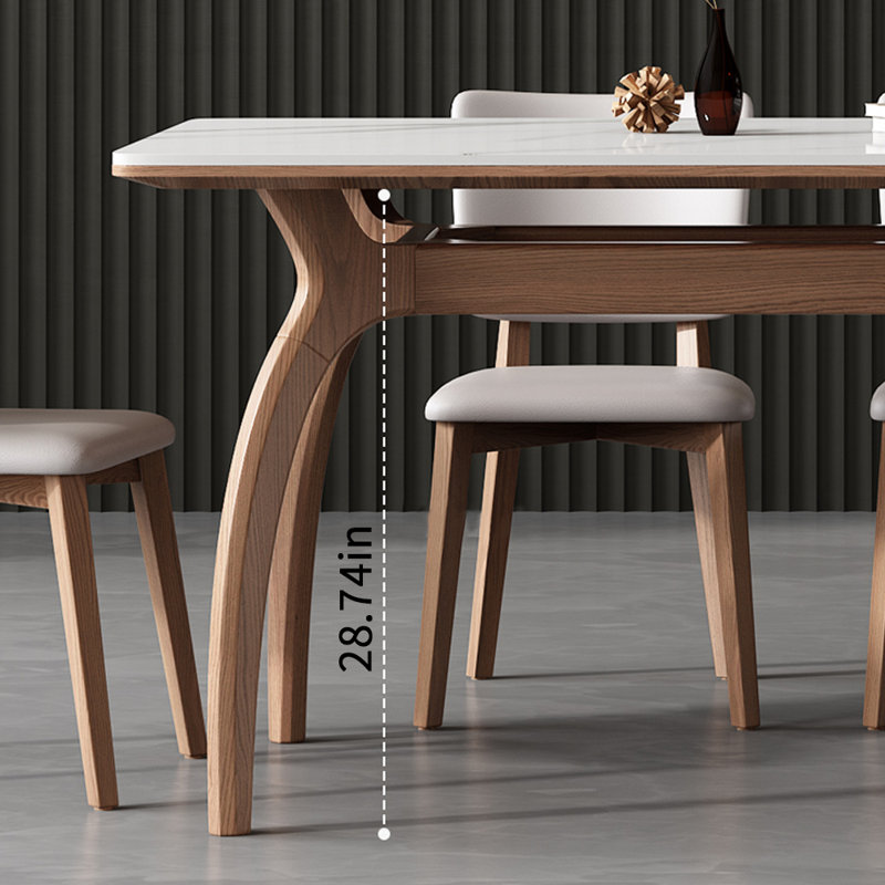 Modern Simple Durable Rock Slab Dining Table, 29.92"H x 59.05"L x 31.49"W