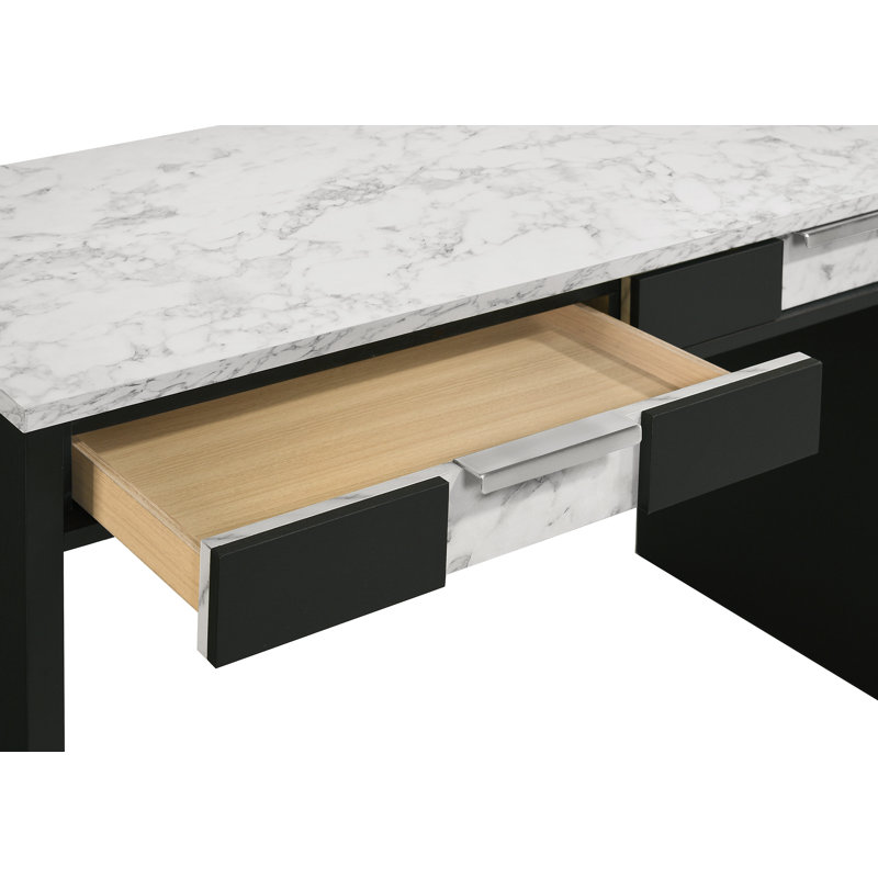 Bureau moderne 1pc, Blanc/Noir
