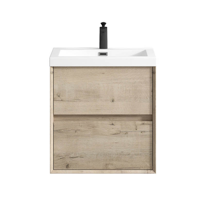 Ensemble de meuble-lavabo simple 23 po Seavy, Chêne blanc clair