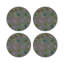 Succulents Floating Intenso Vegan Leather Round Coasters-749185317