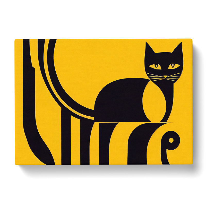 Cat Art Deco - Wrapped Canvas Print