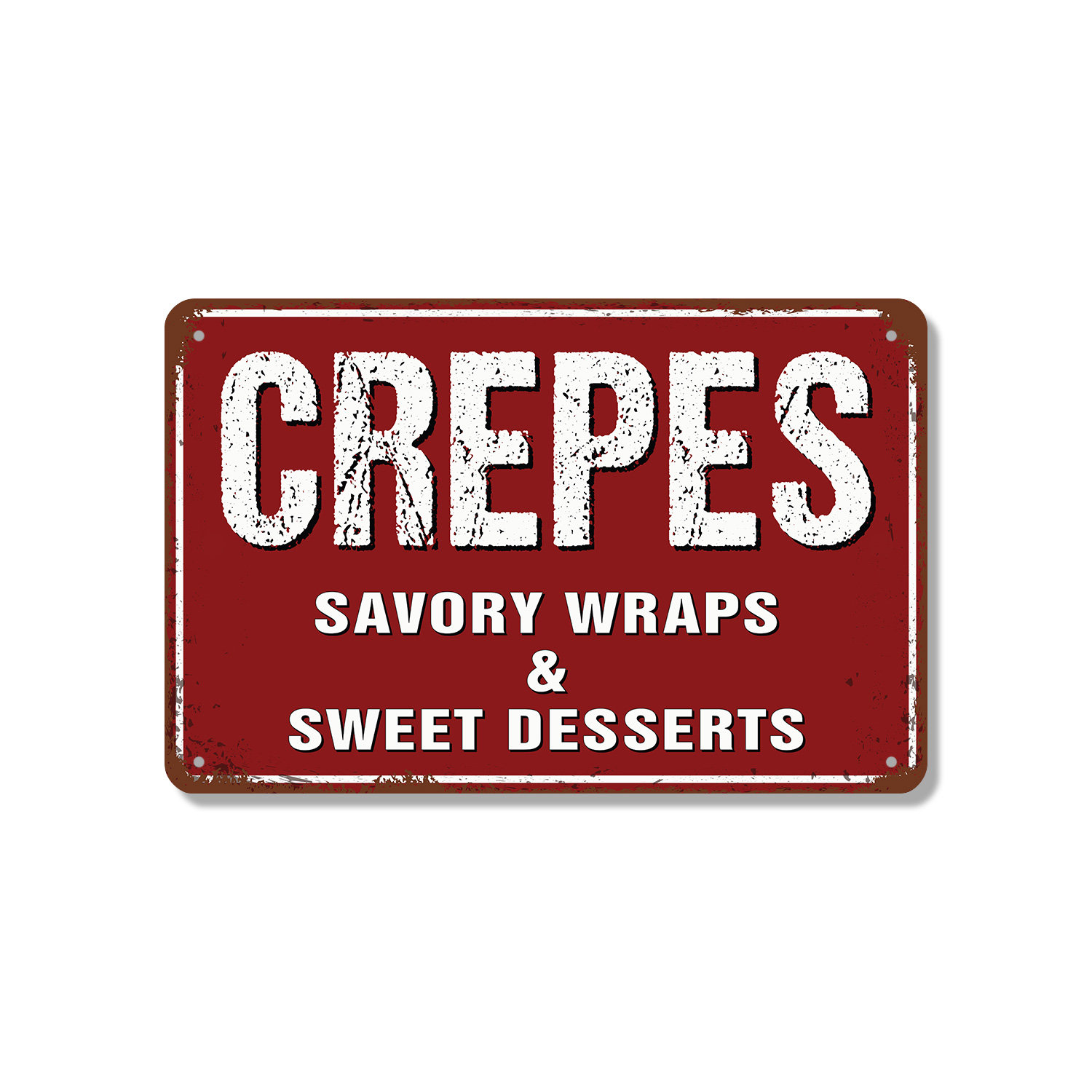 SignMission Crepes Street 7 Inch x 10 Inch Novelty Aluminum Sign | Wayfair