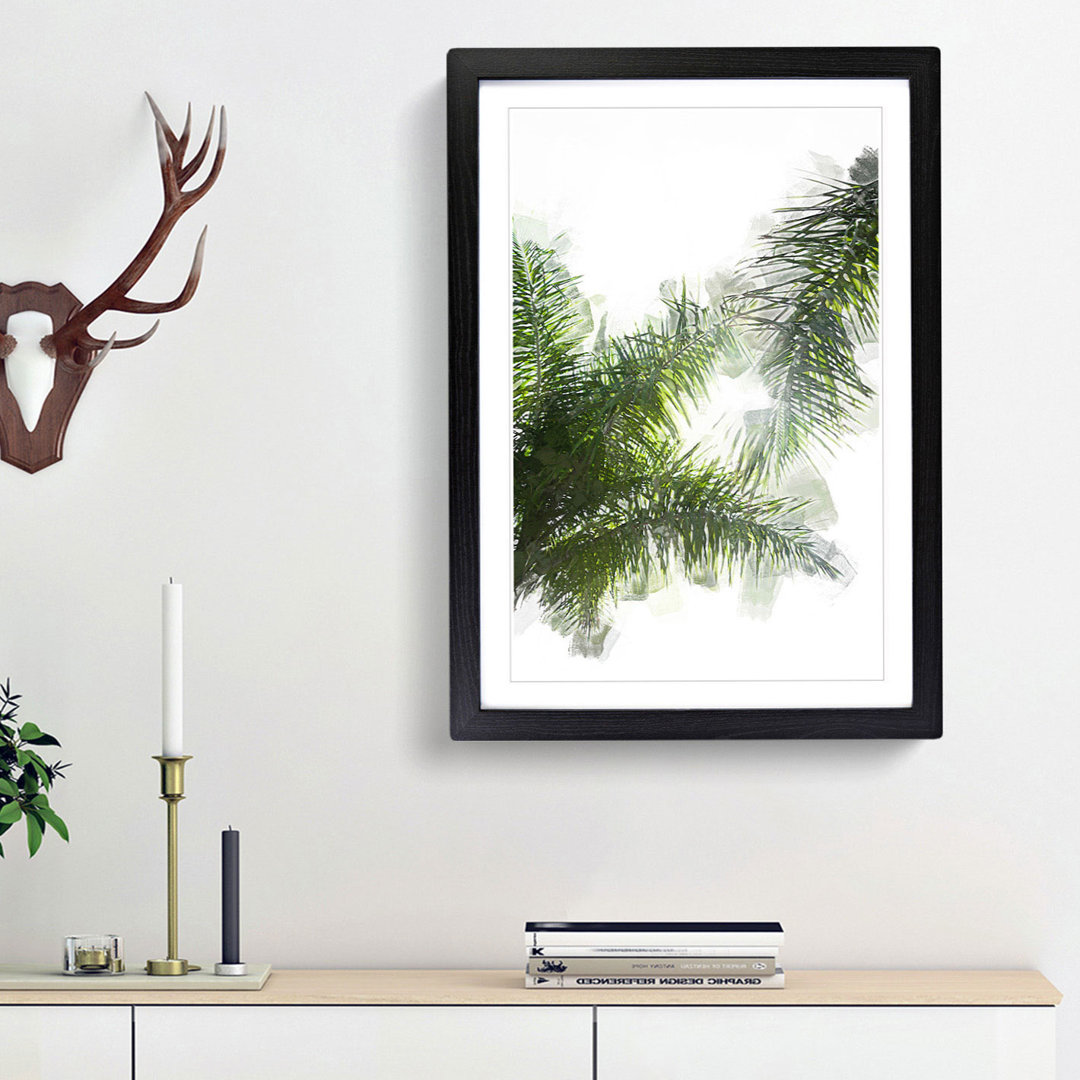 Maspalomas Palm Tree Fronds in Abstract - Picture Frame Graphic Art Print