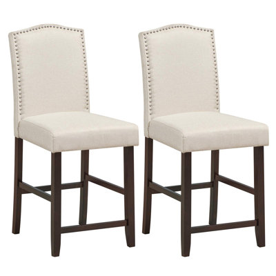 Upholstered Bar Stool with Solid Wood Frame