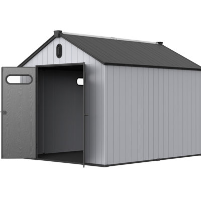 Remise extérieure en plastique 8 * 10Ft - Créez un espace de divertissement organisé dans la cour pour ranger vos fournitures de jardinage de façon pratique
