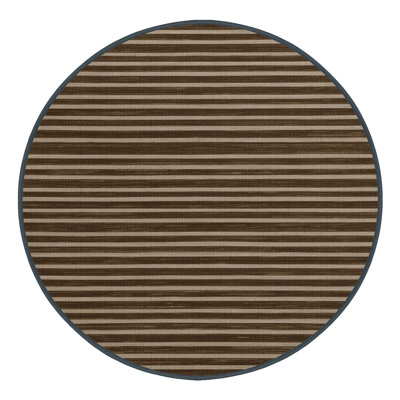 Tapis brun à rayures horizontales lavable à la machine