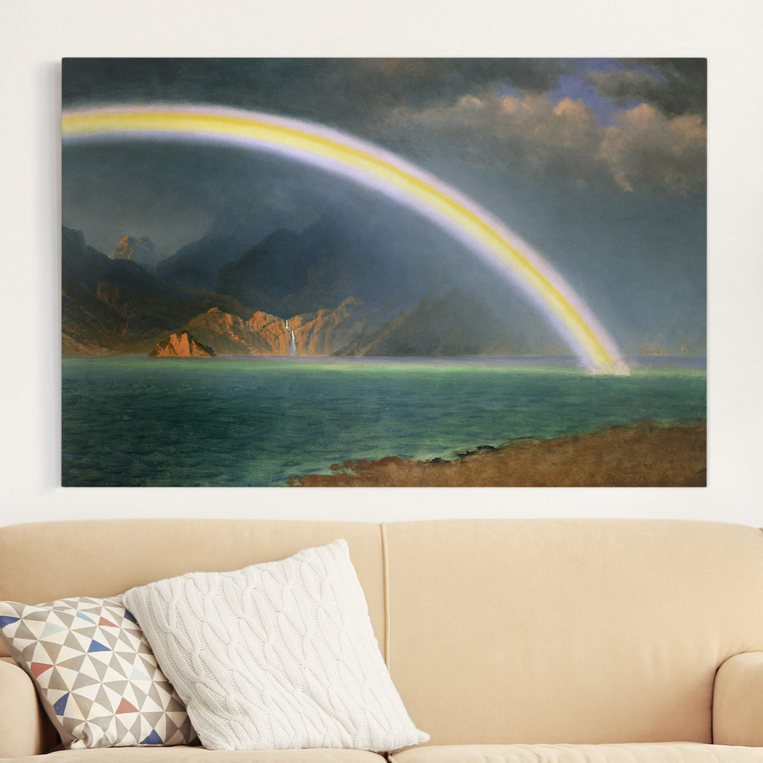 Leinwandbild Regenbogen über Jenny Lake von Albert Bierstadt